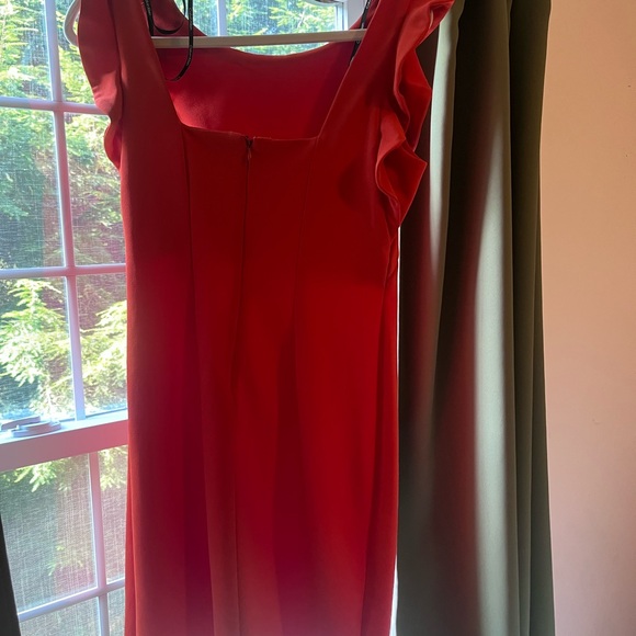 Calvin Klein Dresses & Skirts - Elegant burnt orange Ruffle Sleeve Dress